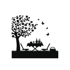 silhouette of a tree in the garden
