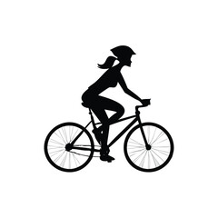 Obraz premium silhouette of a woman riding a bicycle