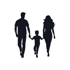 silhouettes of family