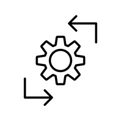 Obraz premium Gear and cogwheel icon. Business process, workflow and productivity symbol icon vector illustration.