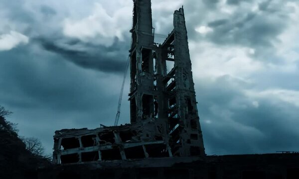 Demolished Building Against Sky