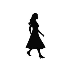 silhouette of a girl in a dress