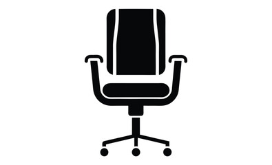 Office chair isolated  silhouette, Office chair isolated on white background, Silhouette office chair design 