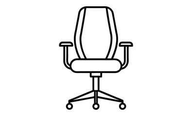 Office chair isolated  silhouette, Office chair isolated on white background, Silhouette office chair design 