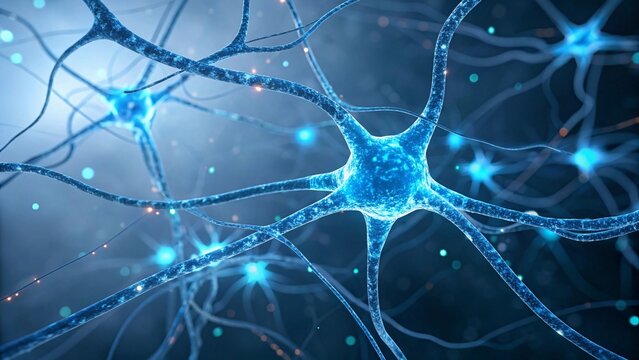 Futuristic 3D Render of a Neural Network