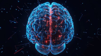 detailed illustration of the human brain