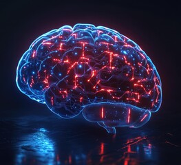 detailed illustration of the human brain