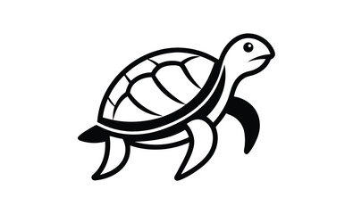 Sea turtle coloring page silhouette, Sea turtle coloring page silhouette, Hand-drawn marine life art featuring a turtle, Sea turtle vector illustration 