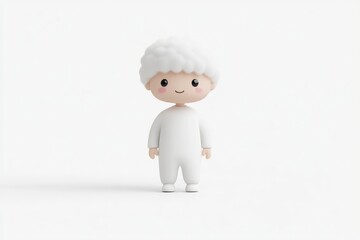 Fototapeta premium Cute, white cartoon child
