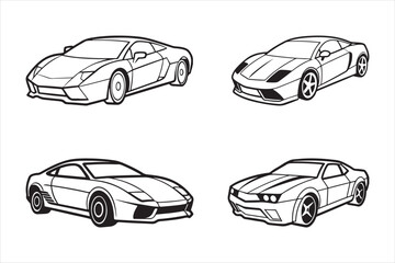 modern car abstract silhouette on white background