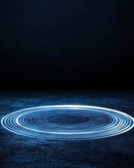 Fototapeta premium Futuristic Glowing Circle Abstract for Technology, Science, and Data Visualization, Blue Light Effect