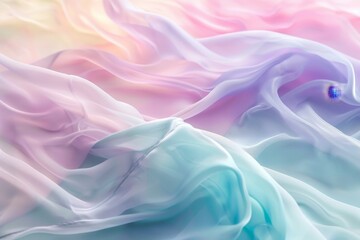 Obraz premium A close-up image of soft, pastel-colored fabric with a gradient effect, Soft, gradient hues of pastel colors blending together
