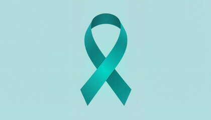 TB Awareness Ribbon in flat vector style on a light blue background