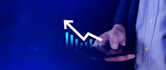 Global business growth analysis and asset investment chart Business and Finance, Up arrow economic...
