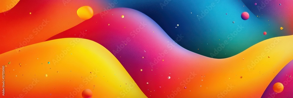 Leinwandbilder Fresh groceries flow through a vibrant abstract background with smooth gradients and dynamic colors Generative AI