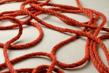 Woven natural jute rope for traditional Japanese shibari practices