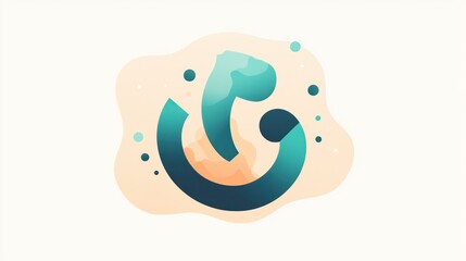 Fototapeta premium Abstract Teal and Peach Organic Shapes Modern Design Element