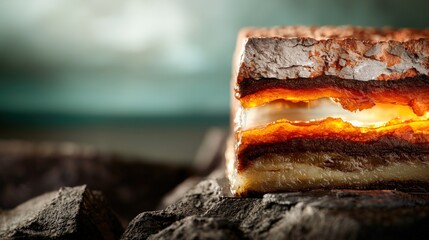 Delectable layered dessert culinary kitchen food photography rustic atmosphere close-up view gastronomic delight