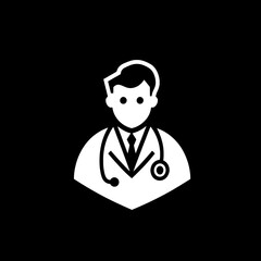 Fototapeta premium Minimalist doctor logo design with negative space used in a modern branding identity for healthcare services