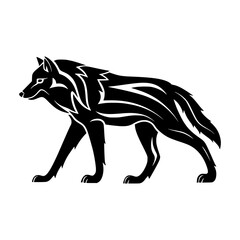 Tribal Wolf Silhouette Vector Graphic