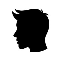 Man Head Silhouette - Black Outline