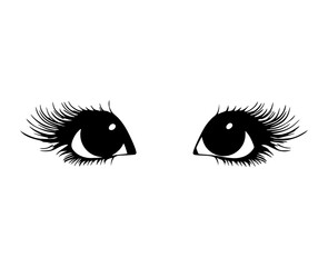 Black Eyelashes Design Element