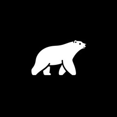 Minimalist polar bear logo design showcasing striking negative space and modern branding elements