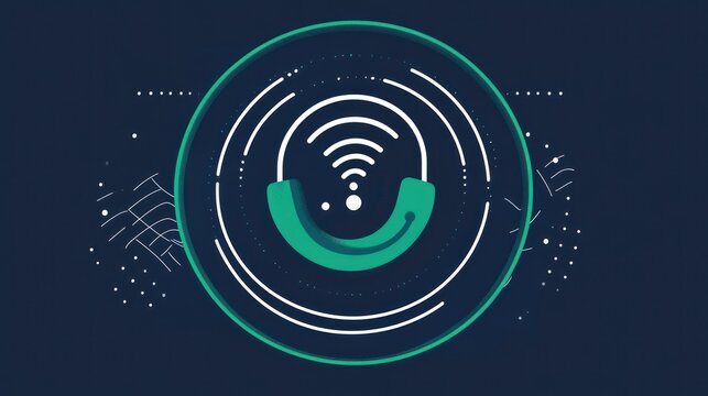 Wireless Connectivity Icon with Abstract Design Elements for Technology and Communication Conce