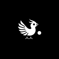 Fototapeta premium Creative minimalist logo showcasing a bird using negative space for effective branding and identity