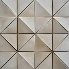Beige geometric wall tiles creating modern and stylish pattern