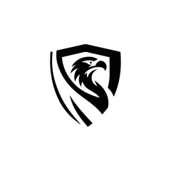 Eagle shield logo Design, Shield eagle logo, falcon or hawk head badge emblem vector icon