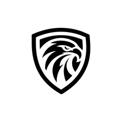 Eagle shield logo Design, Shield eagle logo, falcon or hawk head badge emblem vector icon