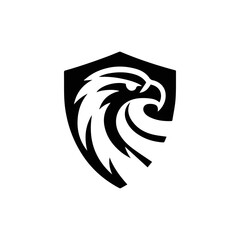 Eagle shield logo Design, Shield eagle logo, falcon or hawk head badge emblem vector icon