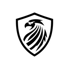 Eagle shield logo Design, Shield eagle logo, falcon or hawk head badge emblem vector icon