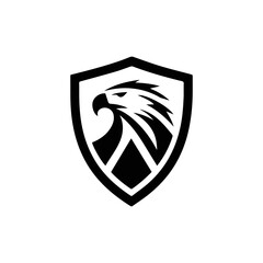 Eagle shield logo Design, Shield eagle logo, falcon or hawk head badge emblem vector icon