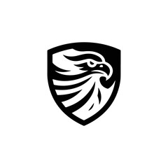 Eagle shield logo Design, Shield eagle logo, falcon or hawk head badge emblem vector icon