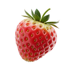 Single strawberry isolated on transparent background