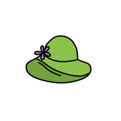 Victorian hat vector icon for women