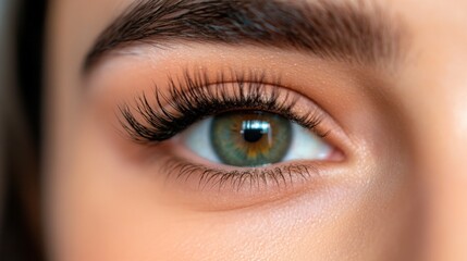Obraz premium Close-up of eye with beautiful lashes
