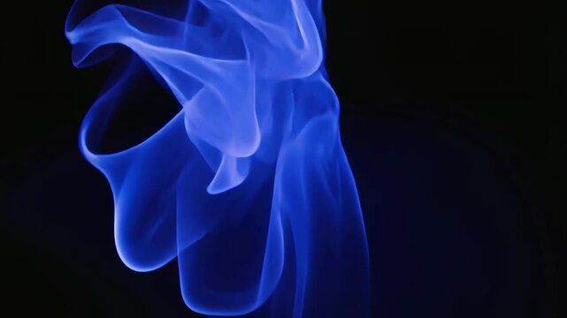 blue color flame burning trasparent waves motion ai generated video concept