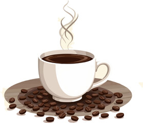 illustration of a cup of coffee during coffee day 
