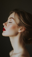 Fototapeta premium Close Up Beautiful Attractive Woman Photograph