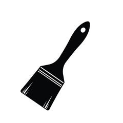 Brushstrokes of Precision: A detailed silhouette of a paintbrush, emphasizing the tool's form and potential