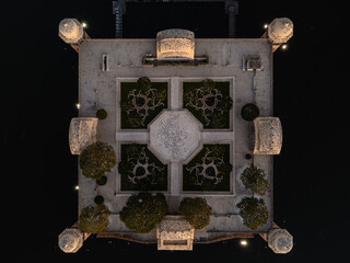 Drone View of Jal Mahal Floating Temple, Jaipur India