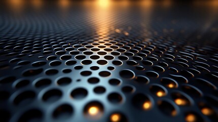 Black High-tech Background with a Metallic Grid Pattern