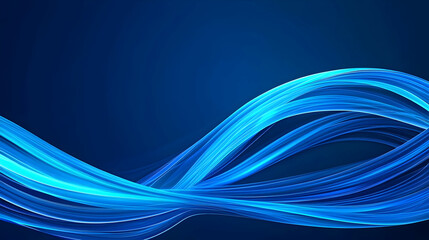 Abstract Blue Glowing Wave Design