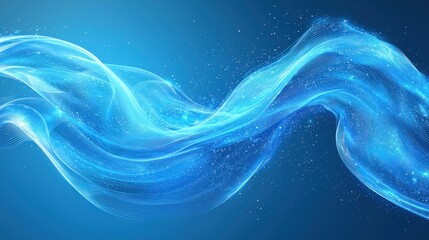 Abstract flowing blue waves