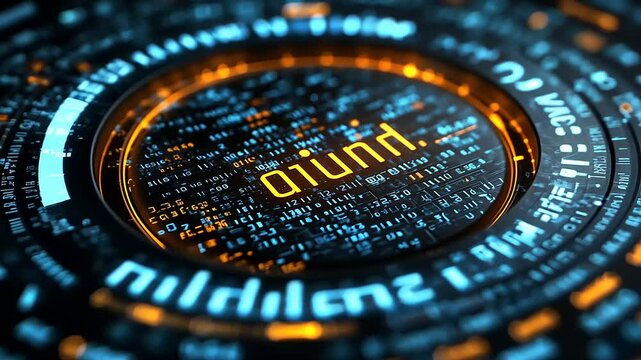 Futuristic digital interface displaying data streams and glowing elements in a tech-themed environment