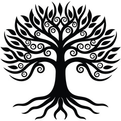 Tree of live icon on white background Adobe Illustrator Artwork