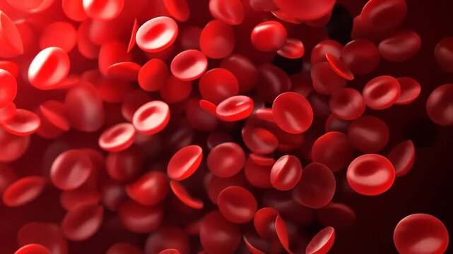 Detailed View of Numerous Blood Cells in Vibrant Red Color Generative AI